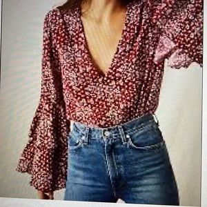 Free People Ditsy Floral Bodysuit